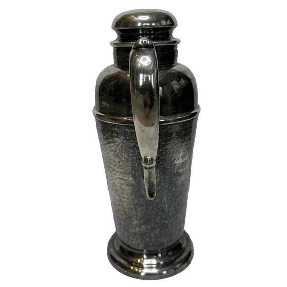 Vtg Viking Plate EP Copper Cocktail Shaker Hammered Silver Plate Art Deco 40s - Picture 2 of 9